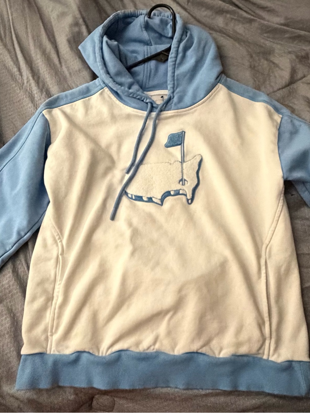 NEW Masters Tournament x Foray Golf Chenille Logo Hoodie - Colorblock Blue/White